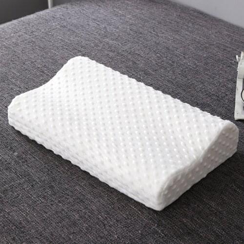 Memory Foam Pillow, Neck Contour Cervical Orthopedic Pillow for Sleeping Slow Rebound Sleep Bed Pillow for Adult Kids