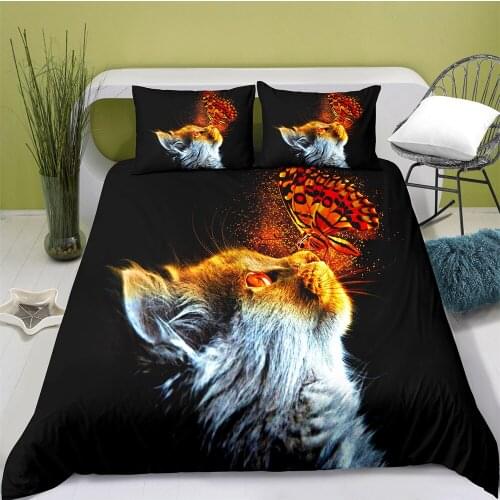 3D Printing Butterfly Style Quilt Cover with Pillowcase Bedroom Decoration Kawaii Bedding Queen Bedding Bedroom Set King Bed