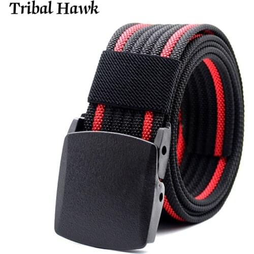 Mens Nylon Belt Tactical Military Army Special Belt Male Plastic Buckle Casual Jeans Belt To Prevent Allergies