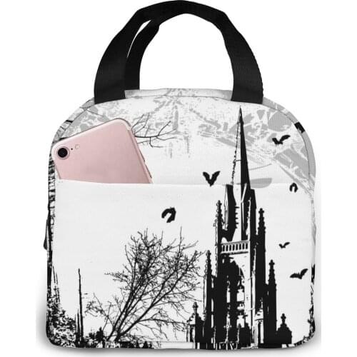 Castle Night Lunch Food Box Bag Fashion Insulated Thermal Food Picnic Lunch Bag for Women kids Men Cooler Tote Bag