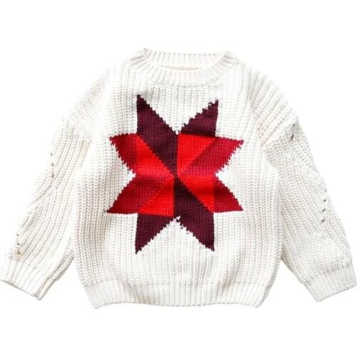 Childrens sweater 2019 winter thick Korean round neck sweater boy girl maple leaf parent-child casual shirt cartoon boy sweater