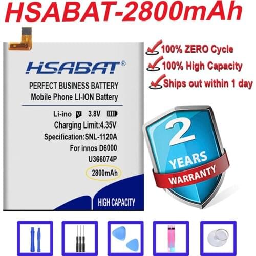 Top Brand 100% New 2800mAh Battery for innos D6000 BAK U366074P in stock