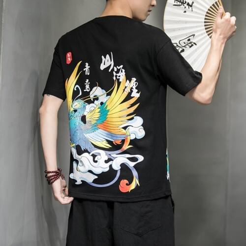Traditional Japanese Mens Clothing Kimono Shirt Men T-Shirt Samurai Cosplay Kimono Streetwear Asian Clothes Japanese Top FF2735
