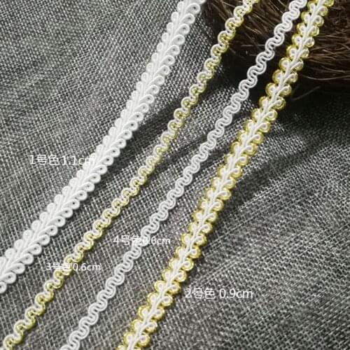 1Yards Latest High Quality Gold Lace Fabric Guipure Lace Ribbon Applique Lace Trim Sewing Laces Trimmings encajes dentelle EQ51