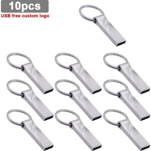 10pcs/lot usb flash drive 64gb 32gb 4gb cle usb storage128GB Free logo memory stick metal 128GB disk device gift For photography