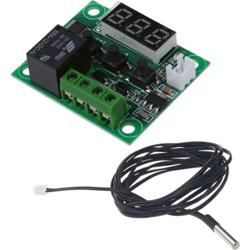 2 M NTC Thermistor Temperature Sensor Waterproof Probe Wire 10 K 1% 3950 Black + DC 12V Thermostats Temperature Heat Sensor Swit