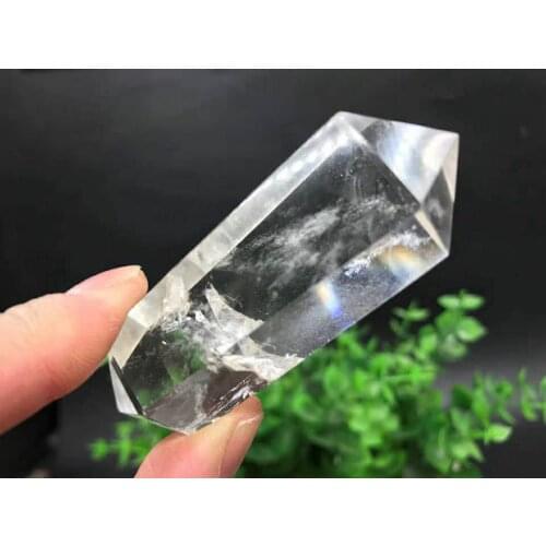 2PCS 40-50MM NATURALQUARTZ CRYSTAL WAND CLEAR double Point Healing Hexagonal