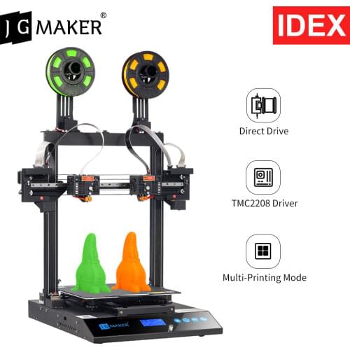 JGMAKER Artist-D 3D Printer Independent Dual Extruder Large Print Size 300*300*340mm Direct Drive 32bit Board TMC2208 TPU PLA