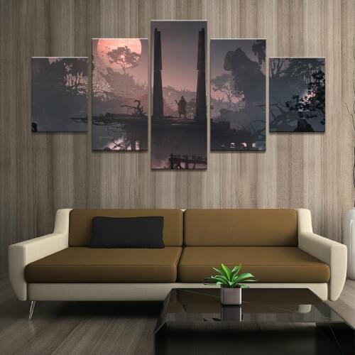 5 Piece SEKIRO Shadows Die Twice Games Art Print Canvas Paintings Picture Wall Paintings for Home Decor1