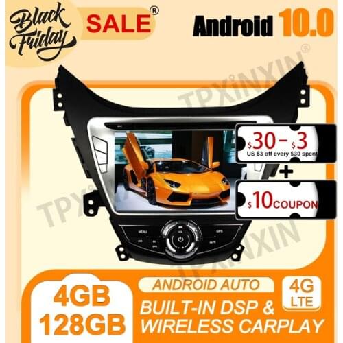PX6 Android 10.0 4G+128G IPS Carplay For Hyundai Old Elantra Multimedia Player Auto Radio Tape Recorder GPS Navigation Head Unit