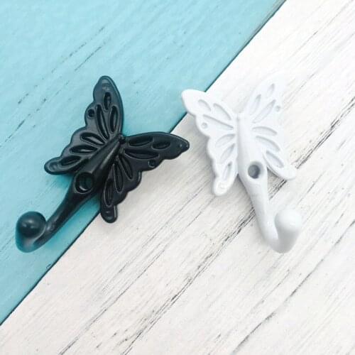 Black and White Vintage alloy Solid Towel Hooks Family Robe Hanging Hooks Hats Bag Key Wall Mounted Hanger for Kitchen Bathroom