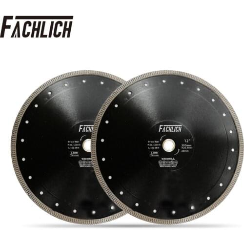 FACHLICH 2pcs Diamond Superthin Tile Saw Blade for Marble Tile Ceramic Porcelain X Mesh Turbo Cutting Disc Dia 300mm/12"