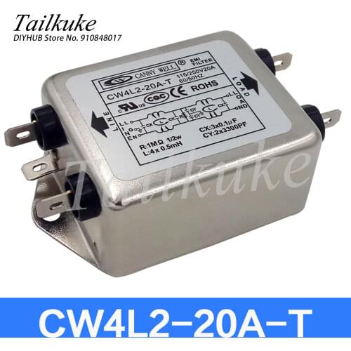 Taiwan EMI Power Supply Filter CW4L2 3A 6A 10A 20A Dual-stage S Purification Single-phase 220V AC 30A