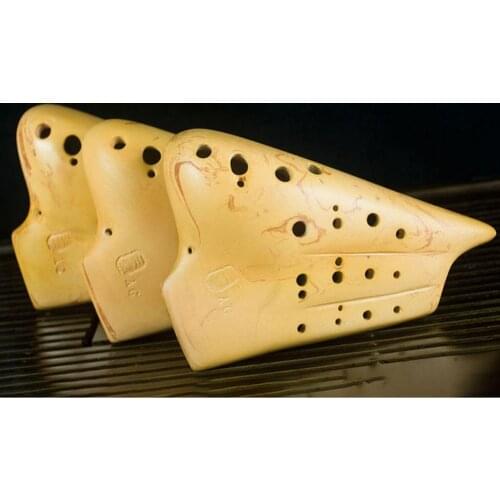 Great sound Smoked burn AG flute 3-pipes ocarina multichamber 3 tubes Alto G flute Musical Instruments