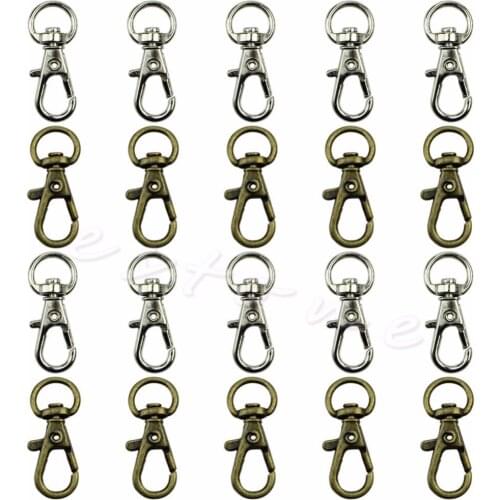 JAVRICK Hot Selling 10Pcs Metal Lanyard Hook Swivel Snap Lobster Clasp Clips Craft Findings