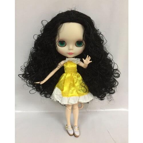 Joint body Nude blyth Doll,black hair matte face without bang 3369