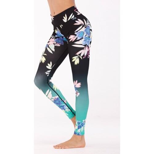 Hot Sale Fitness Women Full Yoga Pants Mid Waist Printed Sexy Gym Leggings Quick Dry Pants Sportwear Running Slim Fit Pants