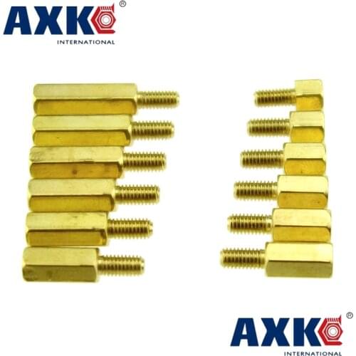 M6 Series M6*L(10-40mm)+E(8mm) Brass Copper M6 Hex Column Standoff Support Spacer Pillar PCB Board Male to Female