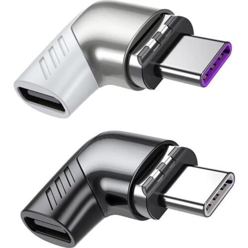 Magnetic USB C Adapter Type C Connector Right Angle Support USB PD 100W Quick Charge & 480Mb/s Data Transfer