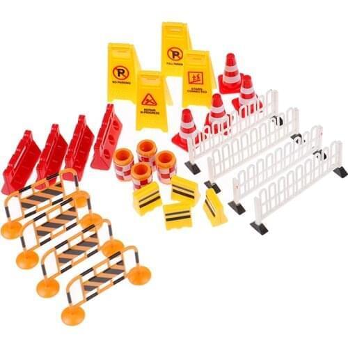 4pcs/set 1:12 Dollhouse Miniature The Scene of Road Construction Outdoor Construction Site Construction