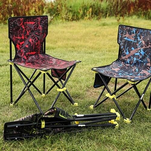 Foldable Camping Chair Sets Outdoor Picnic Table Portable Fishing Chairs Camouflage Blue Color Leisure Chair Fishing Chair