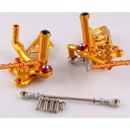 Aluminum Alloy Motorcycle Rearset Adjustable Footpegs Rear Set Footpegs For Kawasaki Ninja 300 2013 Gold