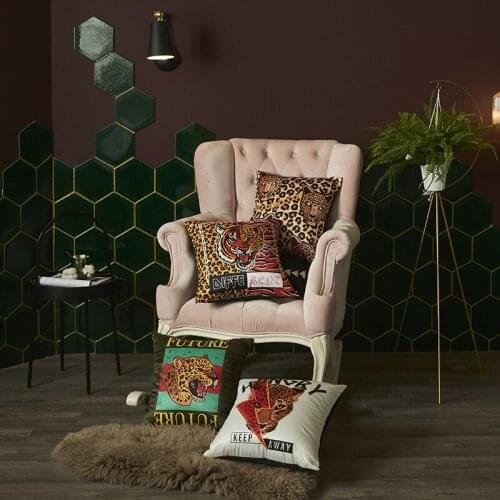 Leopard Pattern Cushion Cover Exciting Tiger Panther Pillowcase Silk Pillow Covers Sofa Throw Pillow Pillowcase Home Decorative