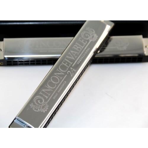 New 2015 Swan 24 Hole Octave-tuned harmonica, Key of C with Case Gift