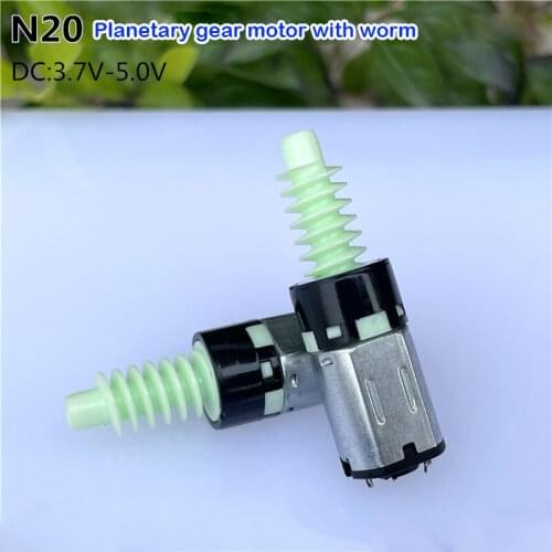 DC 3.7V-5V N20 Planetary Gear Motor 110RPM Worm Output Shaft Reduction Motor Plastic Gear 12mm Car Mobile Phone Bracket