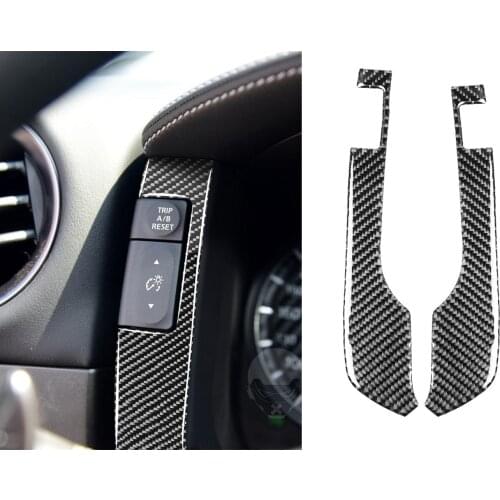 Genuine Carbon Fiber For Nissan GTR R35 2008-2016 Car Dashboard Speed Meter Button Frame Cover Trim Sticker Car Styling