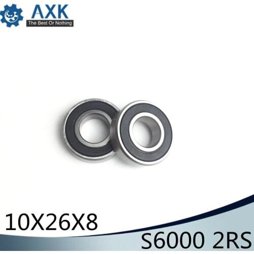 Bearings 6000 ( 1 PC ) 10*26*8mm Bicycle Hub Wheel Hybrid 440C Stainless Steel Rings With Si3N4 Ceramic Balls Bearing S6000