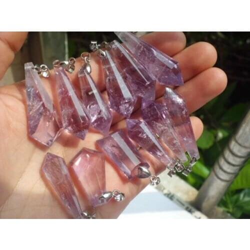69g 12 NATURAL Amethyst quartz crystal Pendants healing