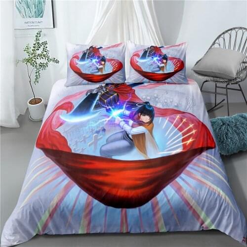 Japanese Anime Bedding Set 3D Printing Sanding Three-piece Quilt Cover Pillow Case Household Goods