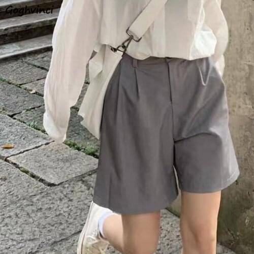 Shorts Womens Solid All-match Summer Fashion Popular Straight Pockets Casual Streetwear Korean Style Basic Hot Sale New Femme