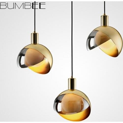 Nordic Luxury Ball Chandelier Electroplating Pendant Lamp Postmodern Living Room Bedroom Bedside Small Hanging Light Home Decor