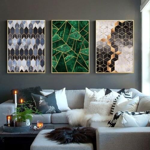 Modern Geometric Abstract Canvas Painting Wall Art Gradient Posters and Prints for Living Room Wall Pictures Home Cuadros Decor