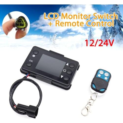 Universal 12V/24V LCD Monitor Switch + Remote Control Accessories For Car Track Diesels Air Heater Parking Heater Controller Kit