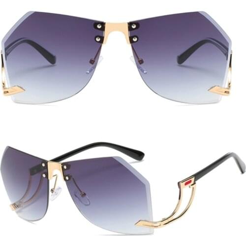 2020 Irregular Rimless Sunglasses Women Brand Designer Alloy Frame Oversize Gradient Sun Glasses Fashion Female Driver Goggles