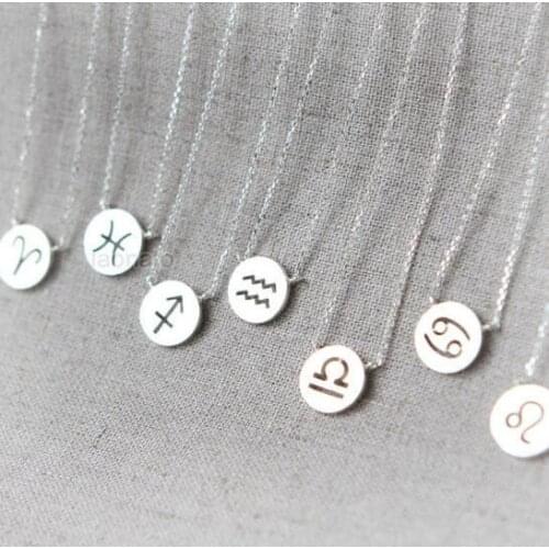 Daisies 12pcs/lot Pendant Necklace Zodiac Sign Constellation Signs Necklaces For Women 12 Constellation Jewelry Collier Femme