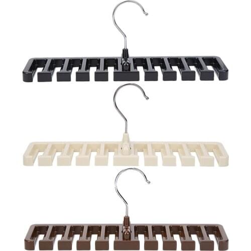 1PC Plastic Tie Belt Scarf Rack Space Saver Closet Wardrobe Organizer Belt Hanger with Metal Hook Home Storage Racks 2019 new