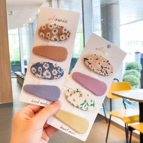 CN 2Pcs New Korean Children Hairpins Simple Fashion Colorful Embroidery Flower BB Clip for Sweet Girl Princess Hair Accessories