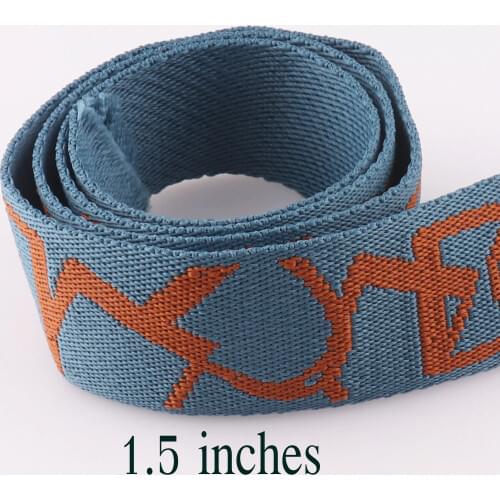 38MM Blue Polyester Webbing 1 1/2 INCHES Purse Handle Belt Keychain Key Fob Webbing lanyard webbing Bag Purse Leash Supplies
