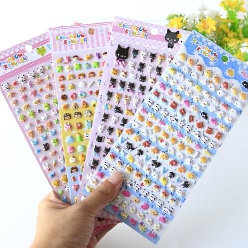4Pcs Lovely Small Animal Foam 3D Decorative Stationery Stickers Scrapbooking DIY Diary Album Stick Label Kids Kawaii Toy Sticker