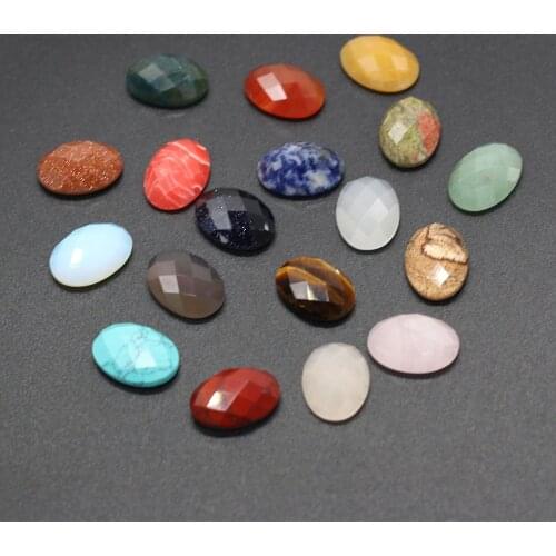 2Pcs Natural Stone Turquoises Opal Rose Crystal Cabochon Beads 13x18mm Oval Loose Beads Setting Fit Pendants Rings Jewelry DIY