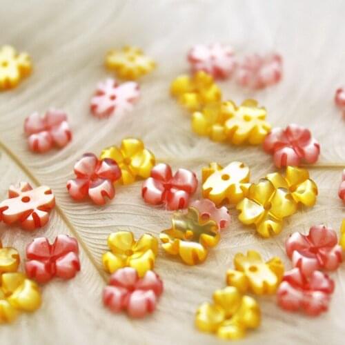 5pcs / bag natural shell flower 6mm five-pointed star plum flower beads jewelry making DIY earrings hairpin jewelry accessories