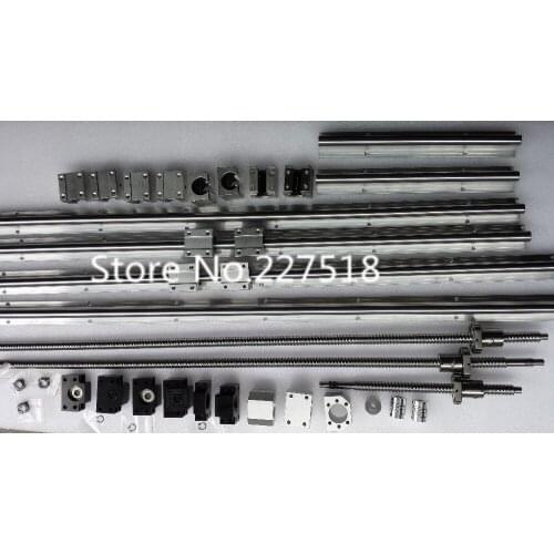 6 sets linear rail SBR16 L400/700/800mm+SFU1605-350/600/750mm ball screw+3 BK12/BF12+3 DSG16H nut+3 Couple for cnc