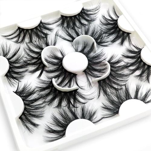 7 pairs of 25mm faux mink eyelashes, fluffy dramatic false eyelashes, 8 pairs of 3D natural false eyelashes wholesale