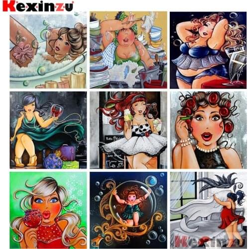 KEXINZU Full Square/Round Drill 5D DIY Diamond Painting "Cartoon woman" 3D Embroidery Cross Stitch 3D Home Decor Gift