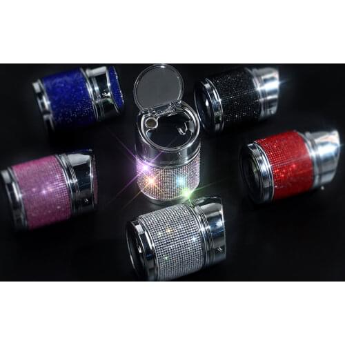 New Diamond Car Ashtray Auto Vehicle Cigarette Ashtray Holder Decor rhinestone cigar holder Car Bling Accessories for Girls