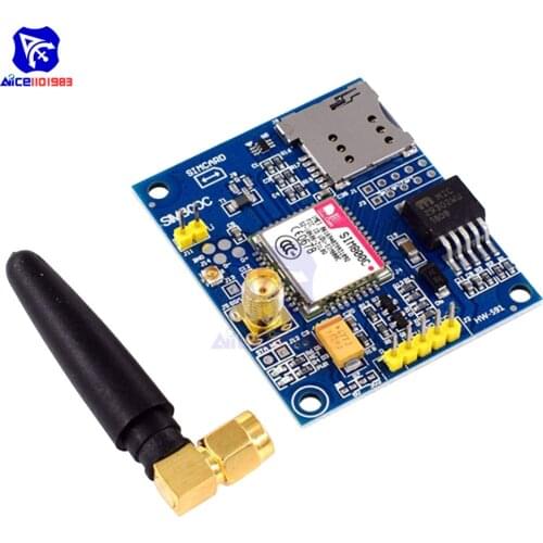 Diymore SIM800C Quad-Band GSM GPRS Module Support TTS/DTMF Board Module with Antenna Development Board
